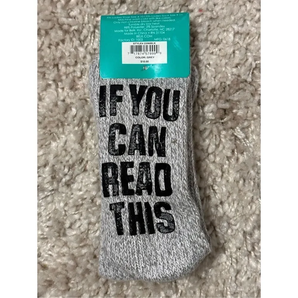 NEW WITH TAGS New Directions If You Can Read This Wine Socks‎ size 9-11